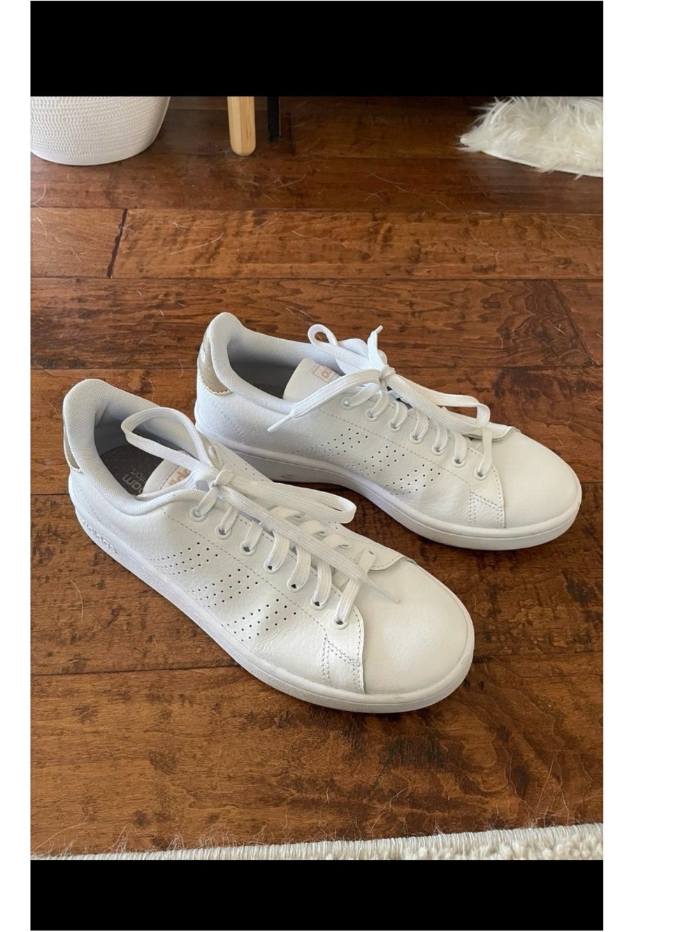 adidas White Leather Low-Top Sneakers